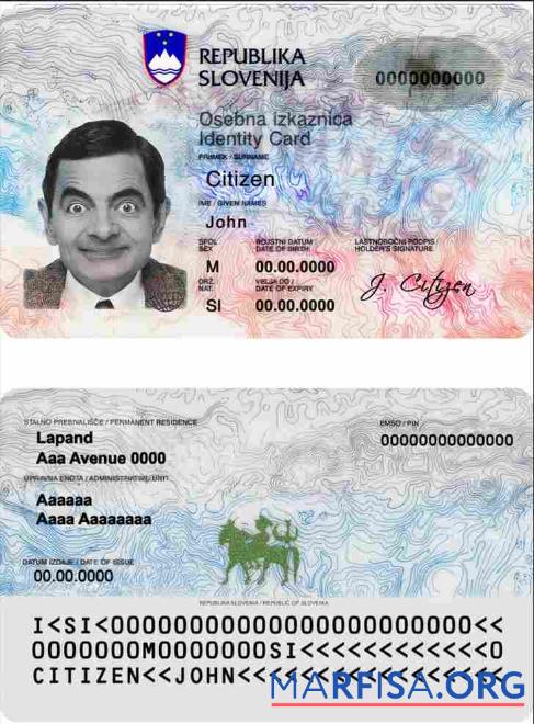 Realistic Slovenia ID template